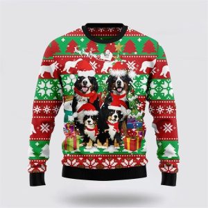 Bernese Mountain Dog Family Ugly Christmas Sweater, Jumper - Dog Lover Christmas Sweater - Fanshubus