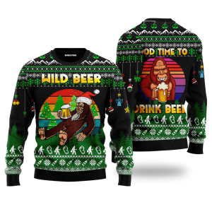Bigfoot Beer Christmas Ugly Sweater - Perfect Time to Enjoy Beer - Gift For Christmas UH1910 - Fanshubus