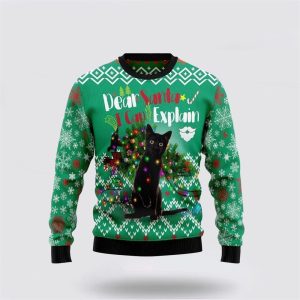 Black Cat I Can Explain Ugly Christmas Sweater, Jumper - Cat Lover Christmas Sweater - Fanshubus