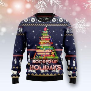 Book Christmas Tree Ugly Christmas Sweater, Jumper For Men &amp; Women - Fanshubus