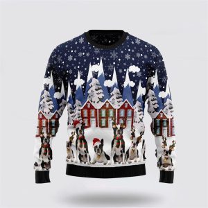 Boston Terrier Family Ugly Christmas Sweater, Jumper - Pet Lover Christmas Sweater - Fanshubus