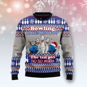 Bowling Merry Christmas Ugly Christmas Sweater, Jumper For Men &amp; Women Adult - Fanshubus