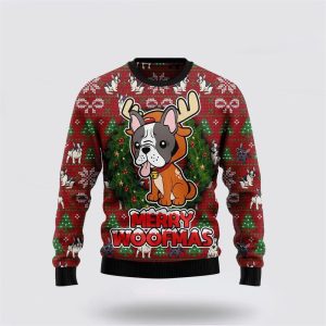 Bulldog Reindeer Ugly Christmas Sweater, Jumper - Pet Lover Christmas Sweater - Fanshubus