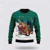 Bulldog Sleigh Ugly Christmas Sweater, Jumper - Pet Lover Christmas Sweater - Fanshubus