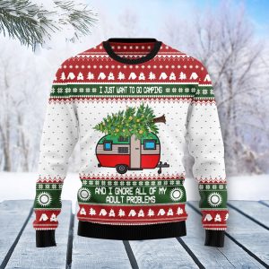 Camping Christmas Ugly Christmas Sweater, Jumper For Men &amp; Women Adult - Fanshubus