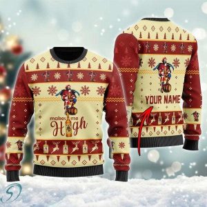Captain Morgan Makes Me High Custom Ugly Christmas Sweater, Jumpers - Fanshubus