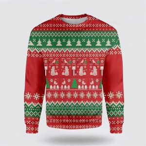 Cat Christmas Present Ugly Christmas Sweater, Jumper - Cat Lover Christmas Sweater - Fanshubus