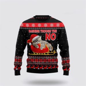 Cat Dashing Through The No Ugly Christmas Sweater, Jumper - Cat Lover Christmas Sweater - Fanshubus