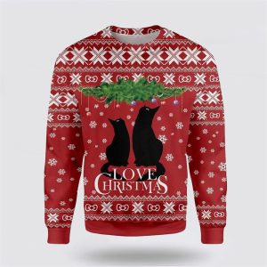 Cat Love Christmas Ugly Christmas Sweater, Jumper - Cat Lover Christmas Sweater - Fanshubus