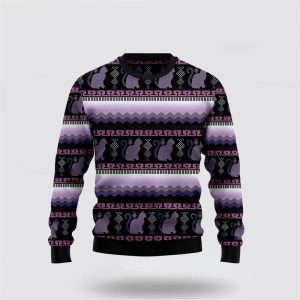 Cat Purple Ugly Christmas Sweater, Jumper - Cat Lover Christmas Sweater - Fanshubus