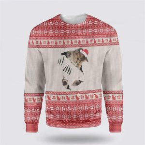 Cat Scratch Ugly Christmas Sweater, Jumper - Cat Lover Christmas Sweater - Fanshubus