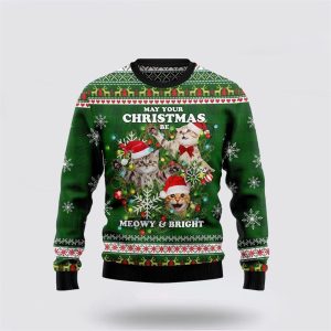 Cat Ugly Ugly Christmas Sweater, Jumper - Cat Lover Christmas Sweater - Fanshubus