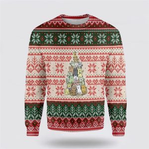 Christmas Tree Made By Cats Ugly Christmas Sweater, Jumper - Cat Lover Christmas Sweater - Fanshubus