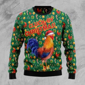 Cluck-ry Christmas Funny Ugly Christmas Sweater, Jumper For Men &amp; Women Adult - Fanshubus