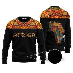 Colorful Africa Vintage Ugly Christmas Sweater, Jumper For Men &amp; Women - Fanshubus