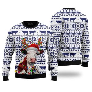 Cow Ugly Christmas Sweater, Jumper For Men &amp; Women - Fanshubus