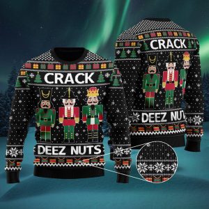 Crack Deez Nuts Nutcracker Ugly Christmas Sweater, Jumper For Men &amp; Women - Fanshubus