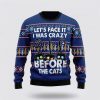 Crazy Cat Ugly Christmas Sweater, Jumper - Cat Lover Christmas Sweater - Fanshubus