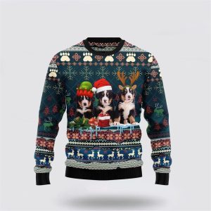 Cute Bernese Mountain Dog Christmas Ugly Christmas - Dog Lover Christmas Sweater - Fanshubus
