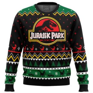 Cute Xmas Ugly Sweater Ethics of Cloning Jurassic Park Ugly Christmas Sweater, Jumper| Woolen Christmas Gift - Fanshubus