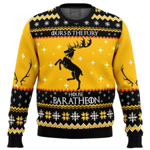 Cute Xmas Ugly Sweater Game of Thrones House Baratheon Ugly Christmas Sweater, Jumper| Woolen Christmas Gift - Fanshubus