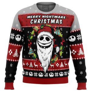 Cute Xmas Ugly Sweater Merry Nightmare The Nightmare Before Christmas Ugly Christmas Sweater, Jumper| Woolen Christmas Gift - Fanshubus