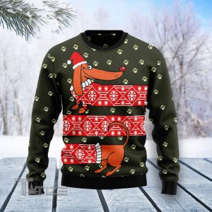 Dachshund Funny Christmas Ugly Christmas Sweater, Jumper- Fanshubus