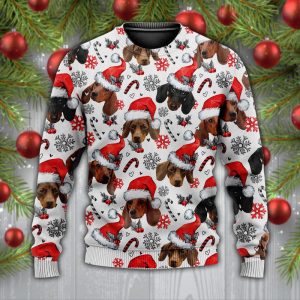 Dachshunds Christmas Ugly Christmas Sweater, Jumper - Gift For Dog Lovers - Fanshubus