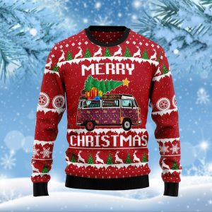 Deer Merry Christmas FunnyFunny Ugly Christmas Sweater, Jumper For Men &amp; Women Adult - Fanshubus