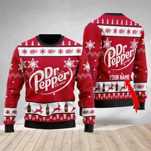 Dr Pepper Custom Ugly Christmas Sweater, Jumpers - Fanshubus