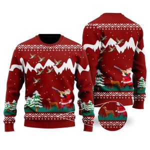 Duck Hunting Christmas Ugly Christmas Sweater, Jumper For Men &amp; Women - Fanshubus