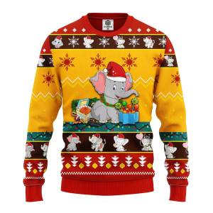 Dumbo The Flying Elephant Merry Xmas Gift Ugly Christmas Sweater, Jumper 338 - Fanshubus