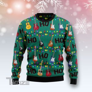 Electric Guitar Hohoho Ugly Christmas Sweater, Jumper- Fanshubus