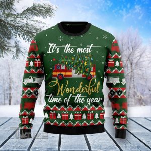 Firefighter Wonderful Time Ugly Christmas Sweater, Jumper- Fanshubus