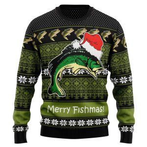 Fishing Merry Fishmas Ugly Christmas Sweater, Jumper For Men And Women - Fanshubus