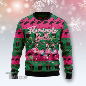 Flamingle Bells Ugly Christmas Sweater, Jumper- Fanshubus