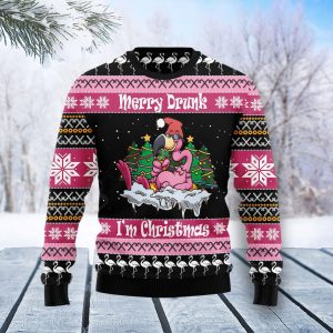 Flamingo Drunk Ugly Christmas Sweater, Jumper For Men &amp; Women - Fanshubus