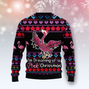 Flamingo Pink Ugly Christmas Sweater, Jumper For Men &amp; Women - Fanshubus