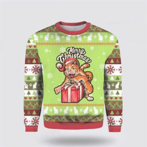 Funny Cat Merry Christmas Ugly Christmas Sweater, Jumper - Cat Lover Christmas Sweater - Fanshubus