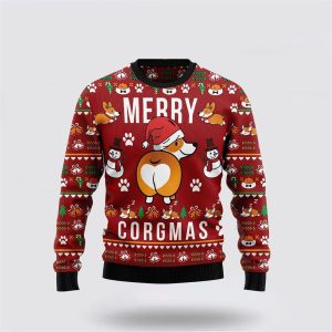 Funny Corgi Merry Corgmas Ugly Christmas Sweater, Jumper 3D - Pet Lover Christmas Sweater - Fanshubus