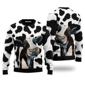 Funny Cow Ugly Christmas Sweater, Jumper For Men & Women - Fanshubus