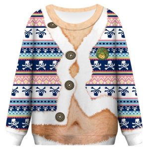 Funny Faux Belly Ugly Christmas Sweater, Jumper For Men &amp; Women - Fanshubus