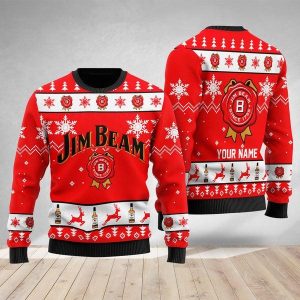 Funny Jim Beam Custom Ugly Christmas Sweater, Jumpers - Fanshubus