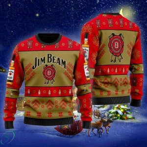 Funny Jim Beam Ugly Christmas Sweater, Jumper - Fanshubus