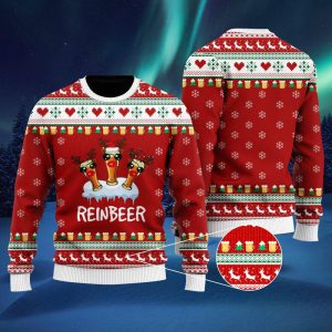 Funny Reinbeer Christmas Ugly Christmas Sweater, Jumper For Men &amp; Women - Fanshubus