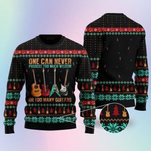 Guitar Old Vintage Ugly Christmas Sweater, Jumper For Men &amp; Women - Fanshubus