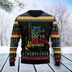 Guitar Old Vintage Ugly Christmas Sweater, Jumper For Men &amp; Women Adult - Fanshubus