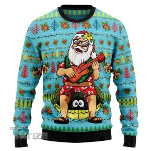 Hawaiian Christmas Santa Claus Ugly Christmas Sweater, Jumper- Fanshubus