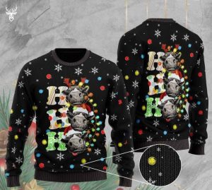 Heifer Cow Ho Ho Ho Ugly Christmas Sweater, Jumper For Men &amp; Women - Fanshubus
