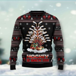 Hockey Is Back Ugly Christmas Sweater, Jumper For Men &amp; Women - Fanshubus
